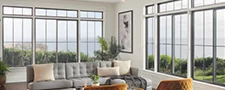 Apertures windows with couch